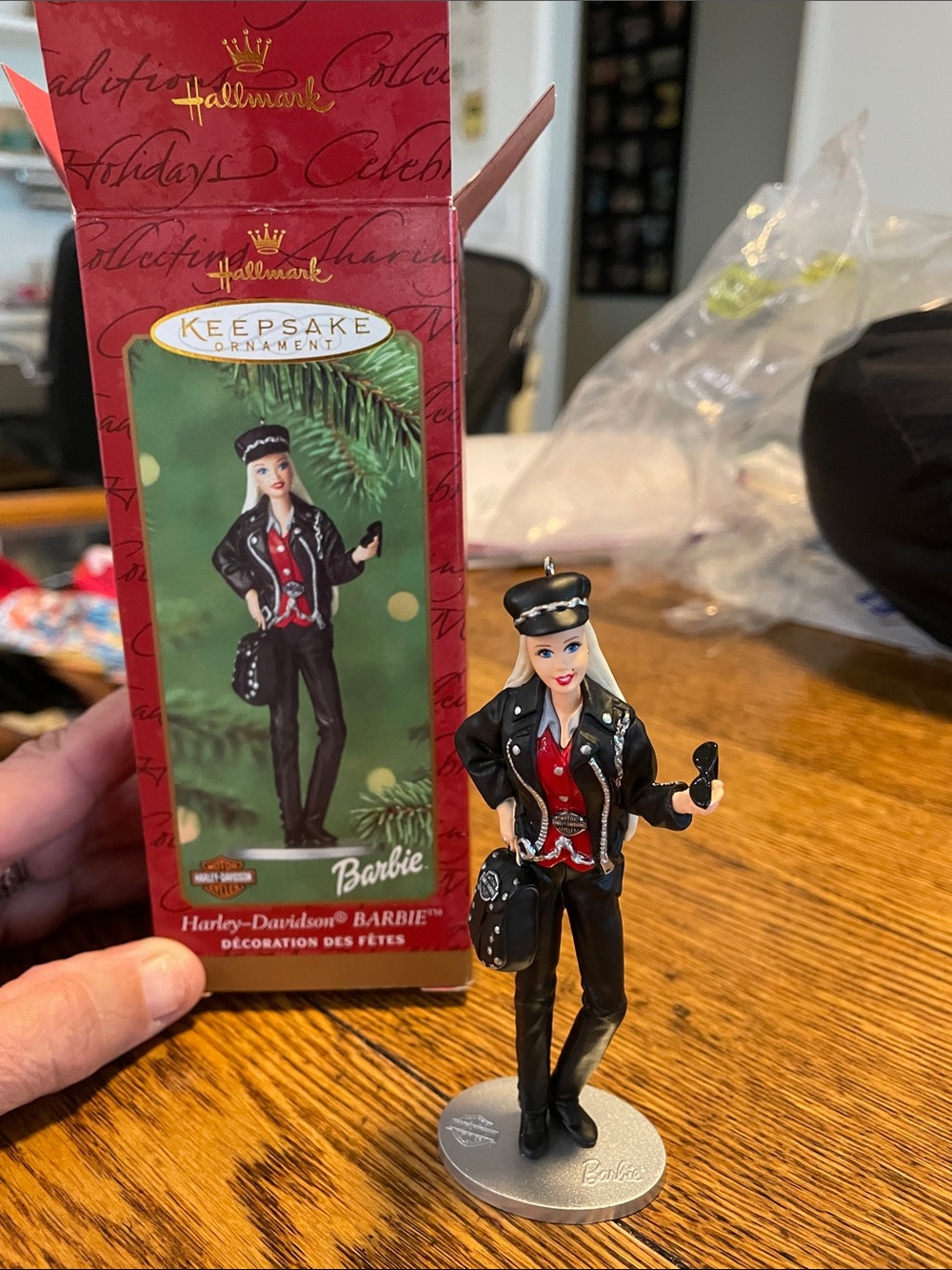 Hallmark Barbie Ornament - Black, Red, Silver